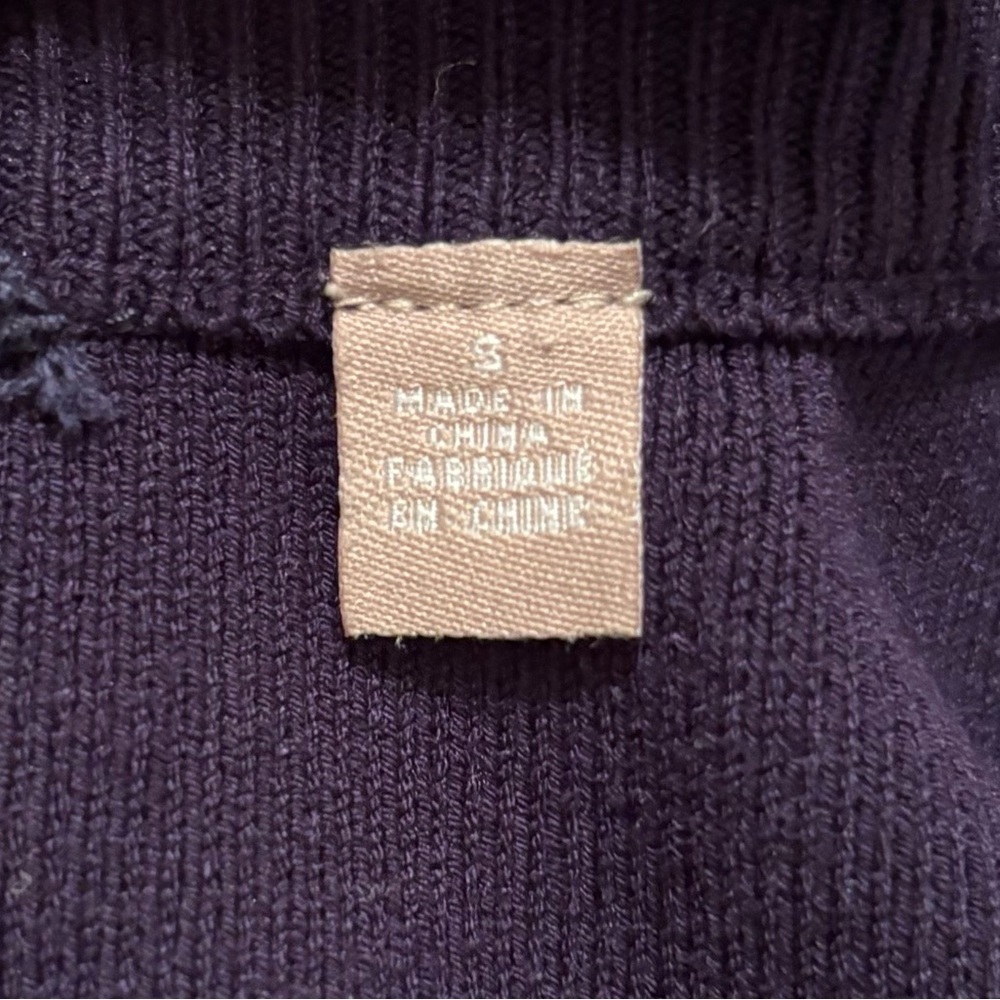 Anthropologie Navy Knitted & Knotted
Ruffle Sleeve Sweater Size S - Picture 6 of 14
